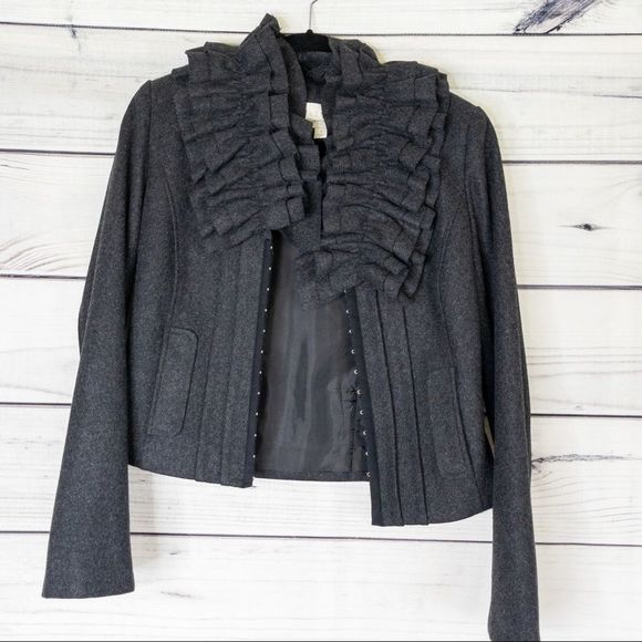 Hinge Gray Ruffle Blazer - Picture 11 of 14